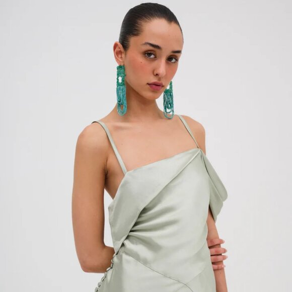 FOR LOVE & LEMONS Jewel Maxi Dress In Sage (size M) NWT - Picture 2 of 15